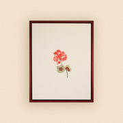 Geranium framed embroidered art canvas