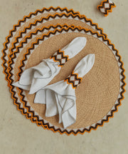 Alicia Placemat | Handwoven Panama Hat Straw, Burnt Yellow