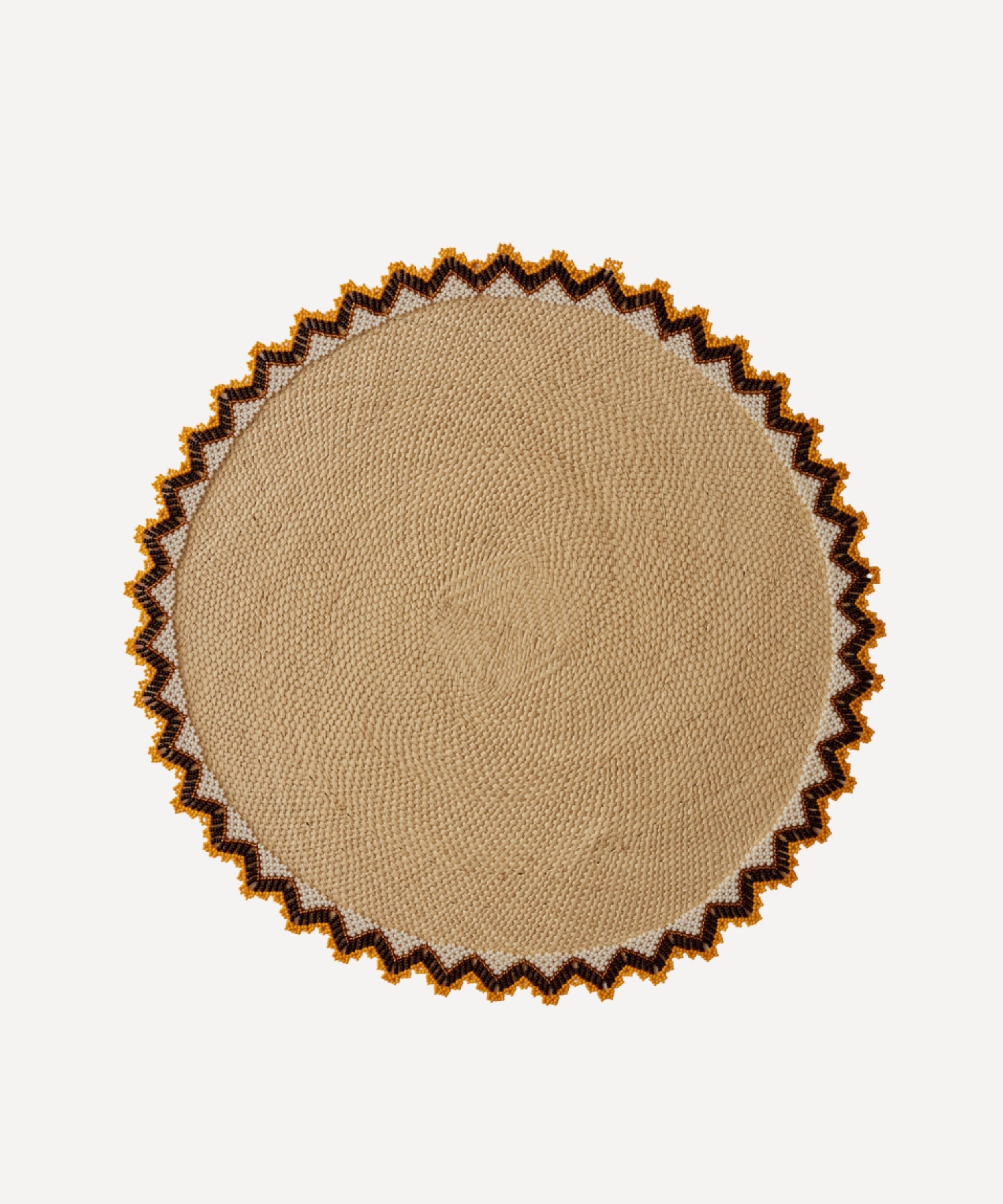 Alicia Placemat | Handwoven Panama Hat Straw, Burnt Yellow