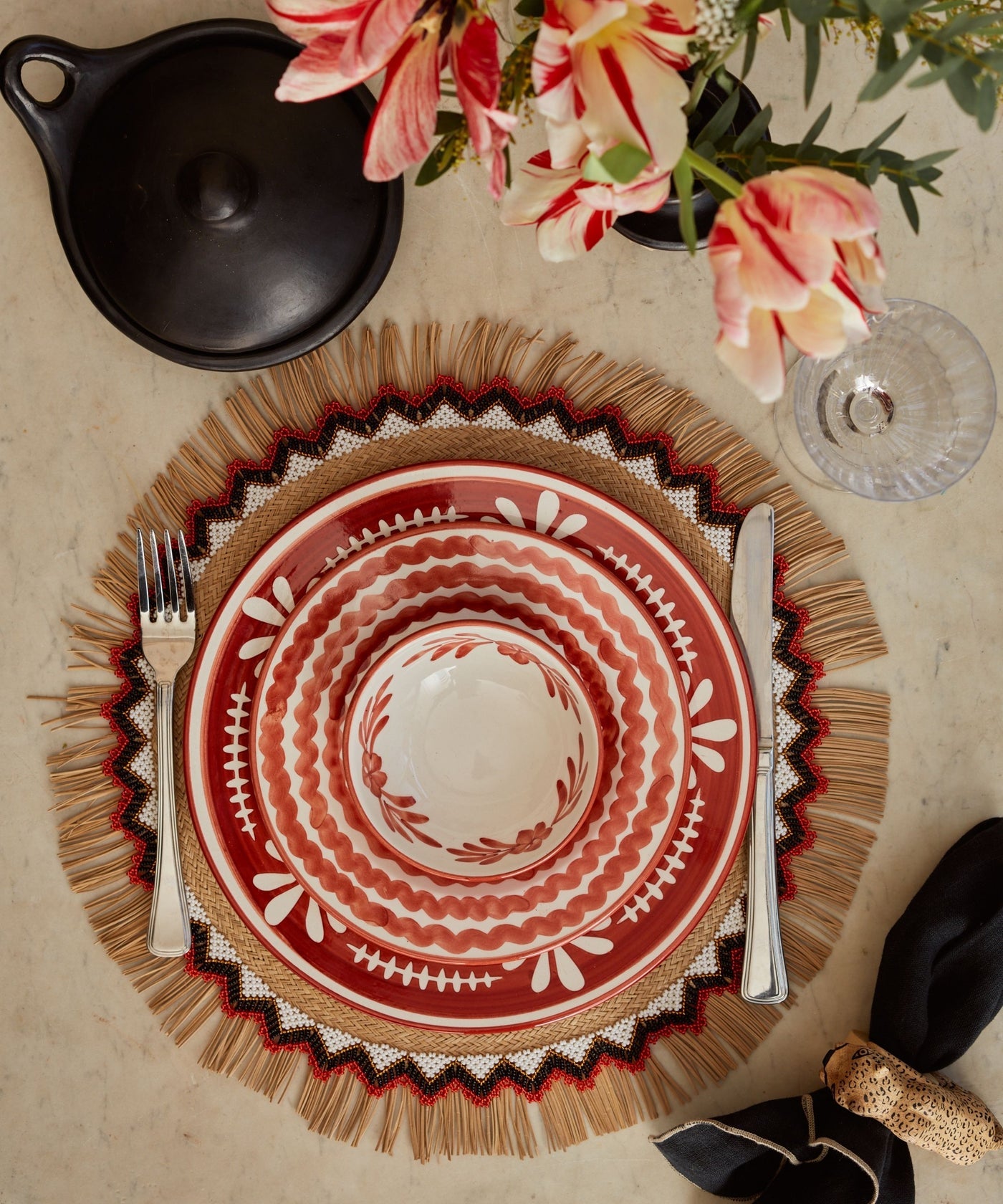 Alicia Placemats, Bright Red