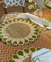 Lupita Placemat | Handwoven Iraca Palm, Green