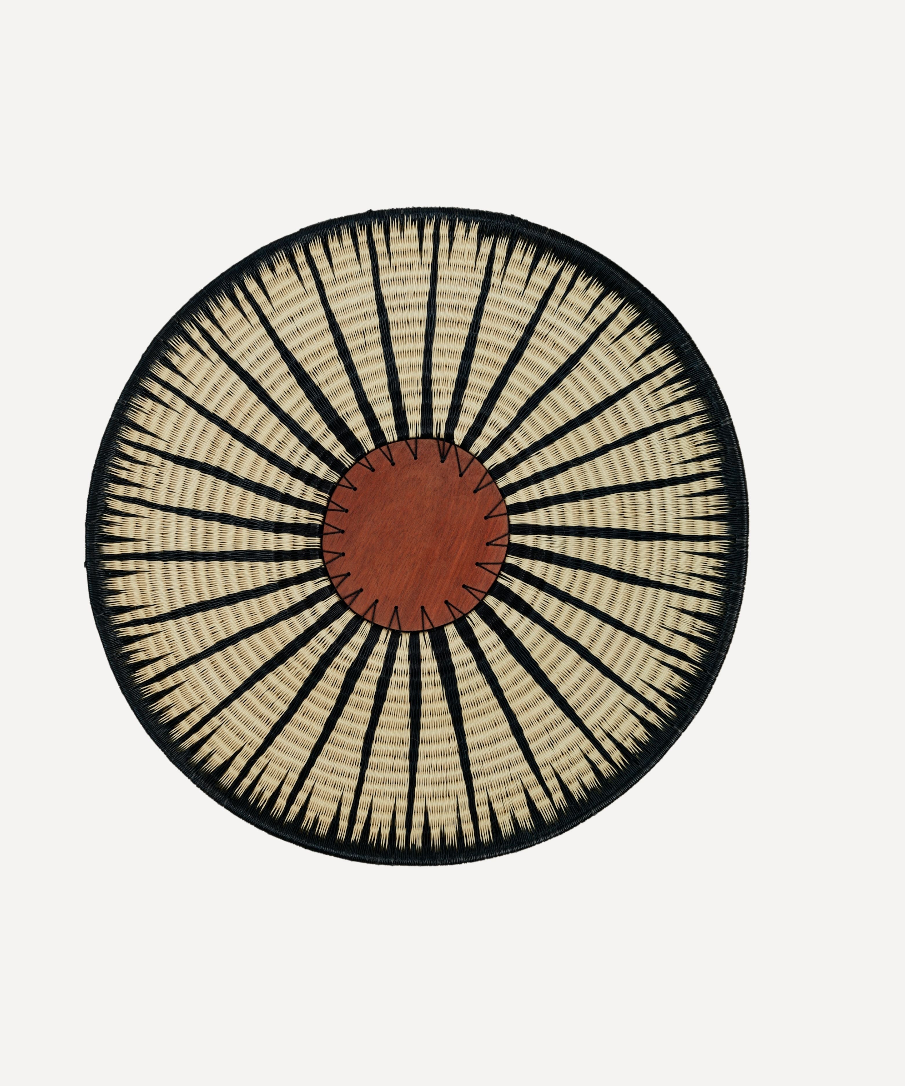 Lluvia Bowl | Handwoven Werregue Palm, Black & White