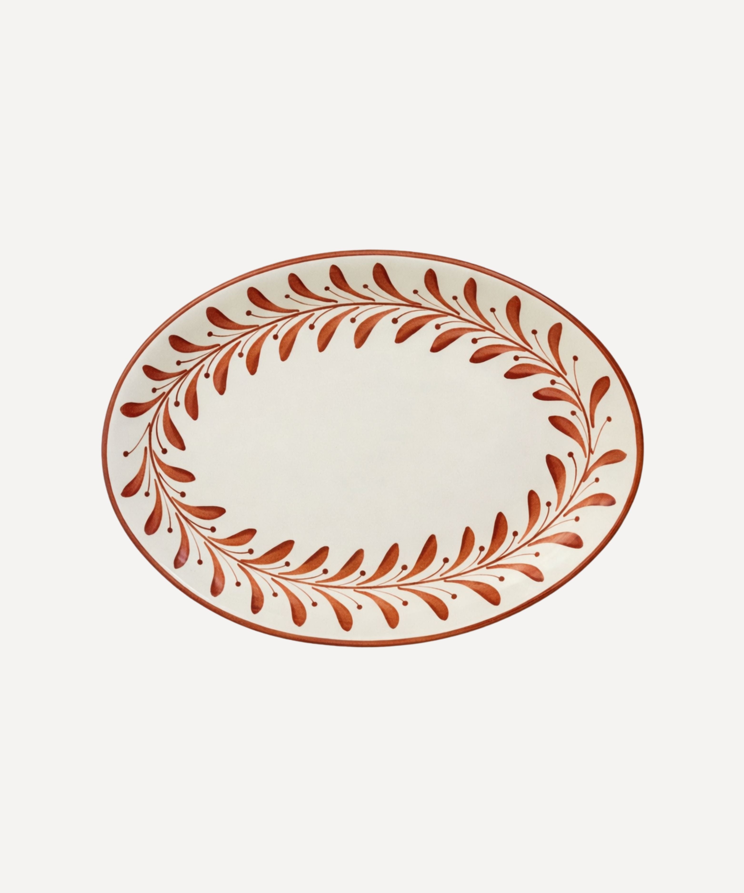 Helecho Serving Platter Set of 2 | Hand-Painted Ceramic, Rust Red