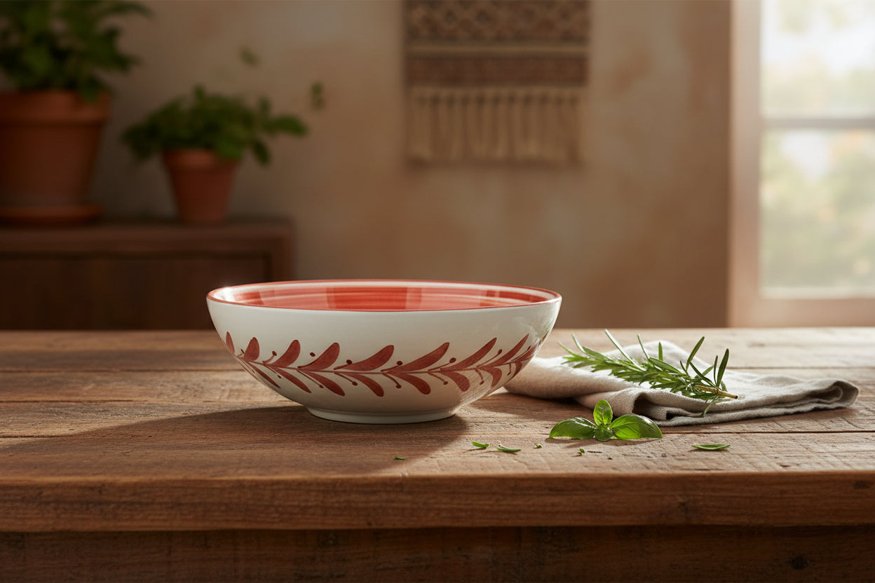 Helecho Salad Bowl, Rust Red