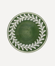 Dark Helecho Dinner Plate | Hand-Painted Ceramic, Fern Green