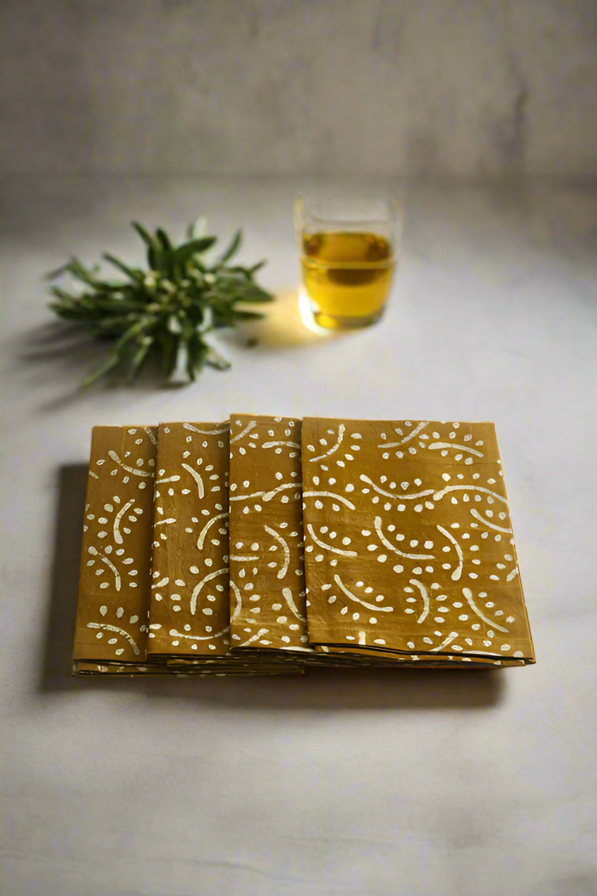 Mustard Abstract Napkins