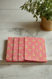Coral Blurred Floral Napkins