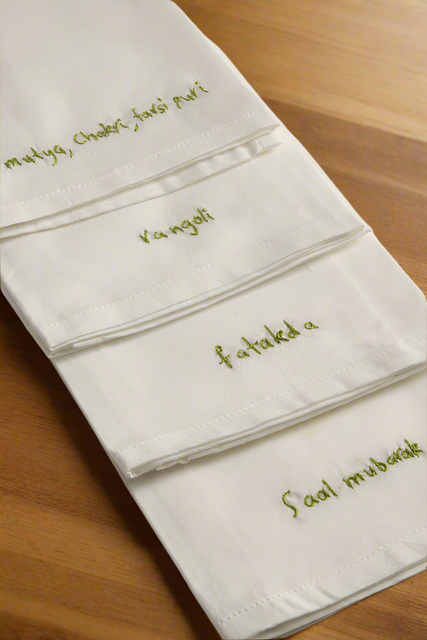Hand Embroidered Diwali Napkins (Design 2)
