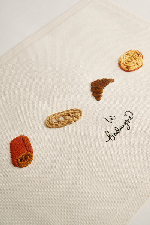 A4 Hand Embroidered La Boulangerie Card