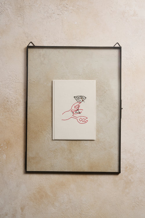 Hand Embroidered La Lob Card