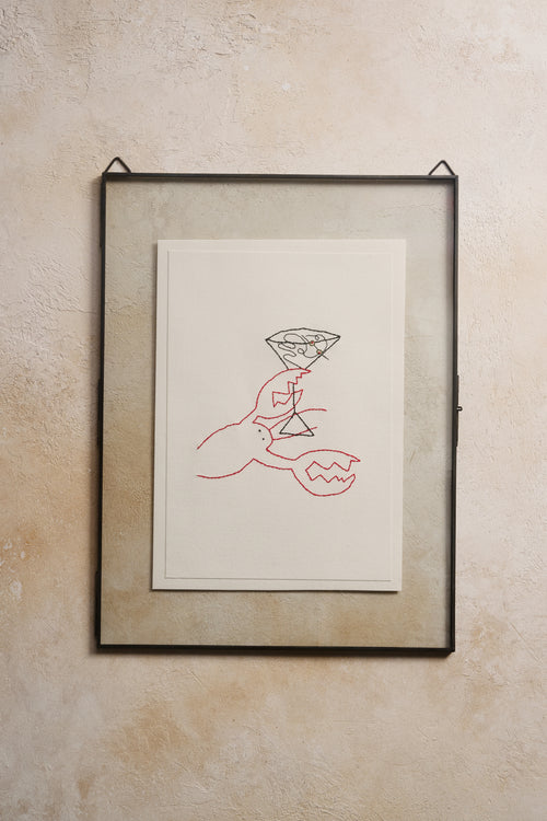 Hand Embroidered La Lob Card