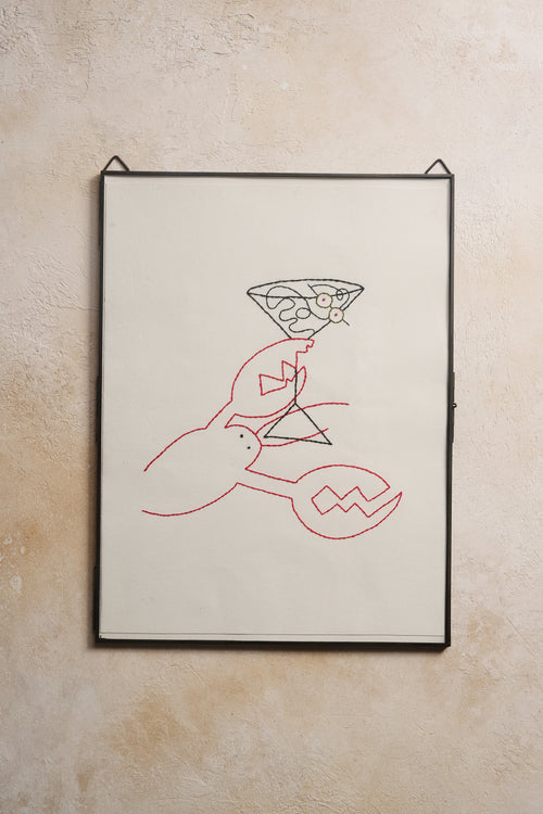 Hand Embroidered La Lob Card
