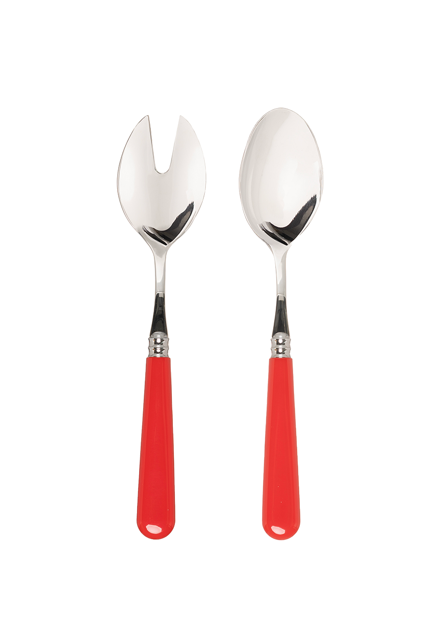 Classic Red Salad Server Set