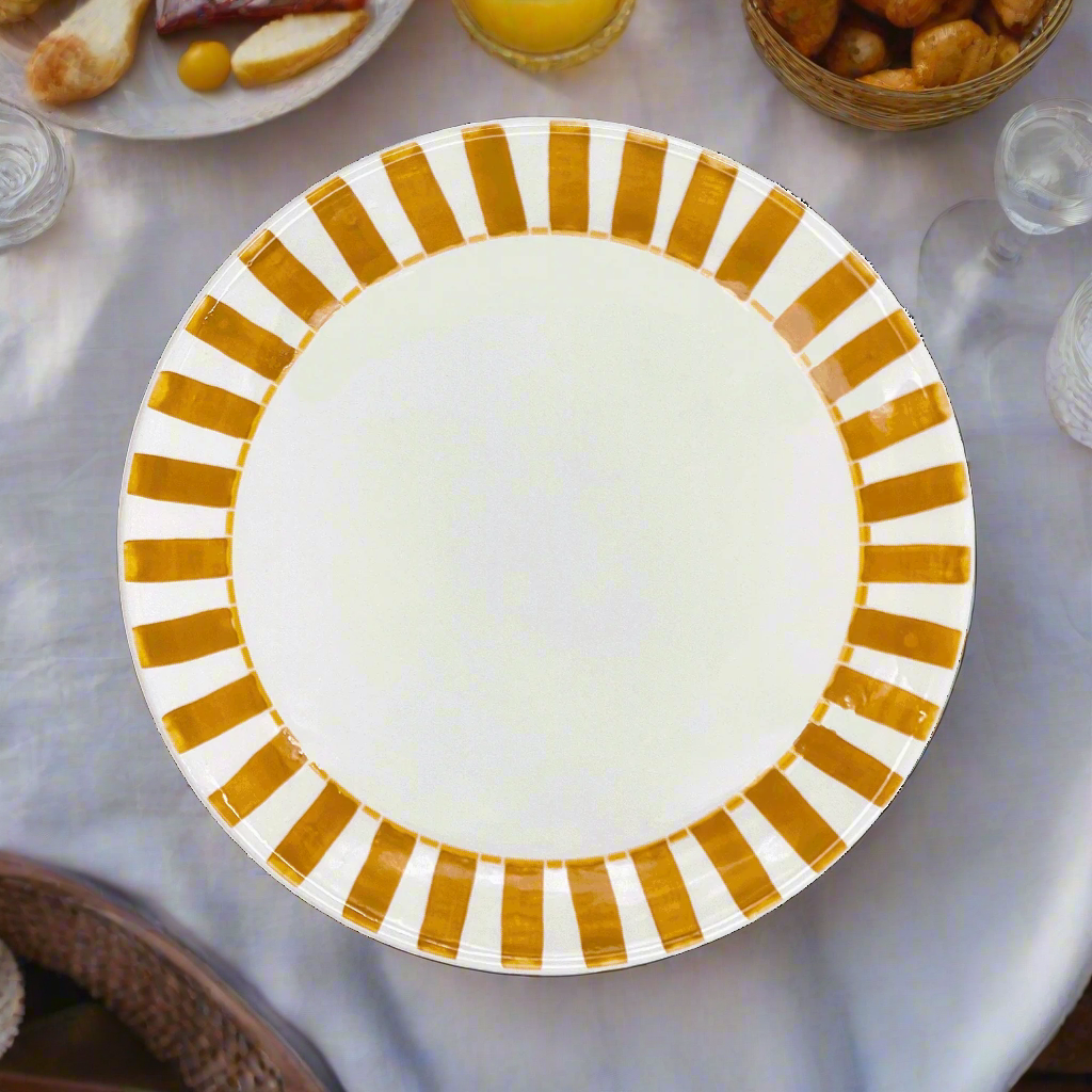 Yellow Stripes Dinner Plate