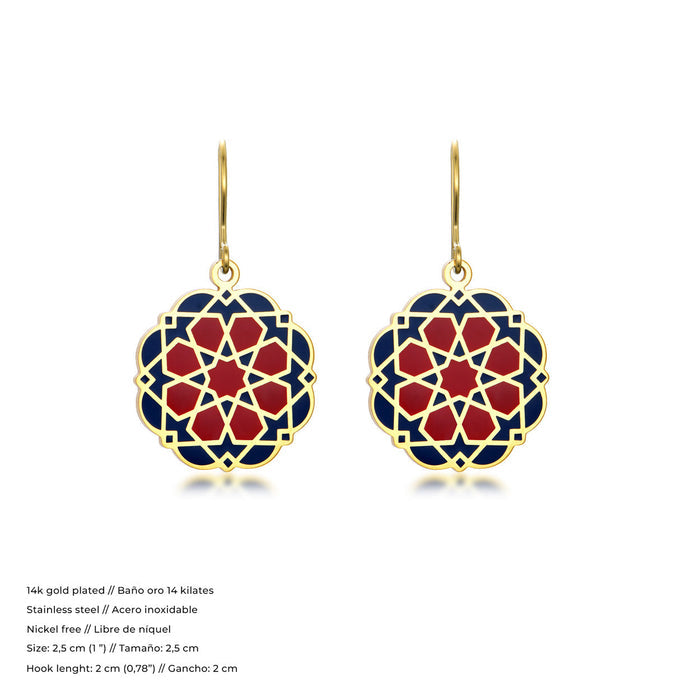 Islamic Art Inspired Enamel Earrings Nazarí