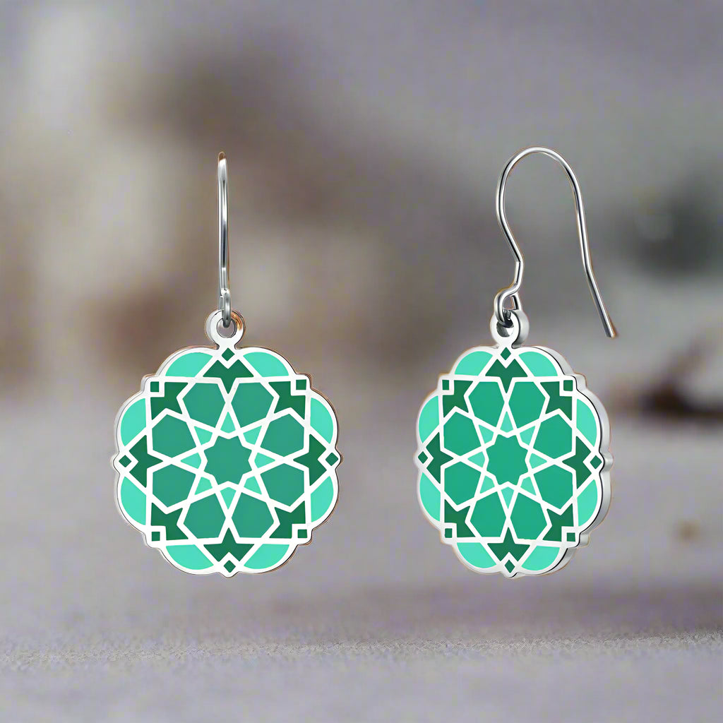 Alhambra Inspired Green Earrings Nazari