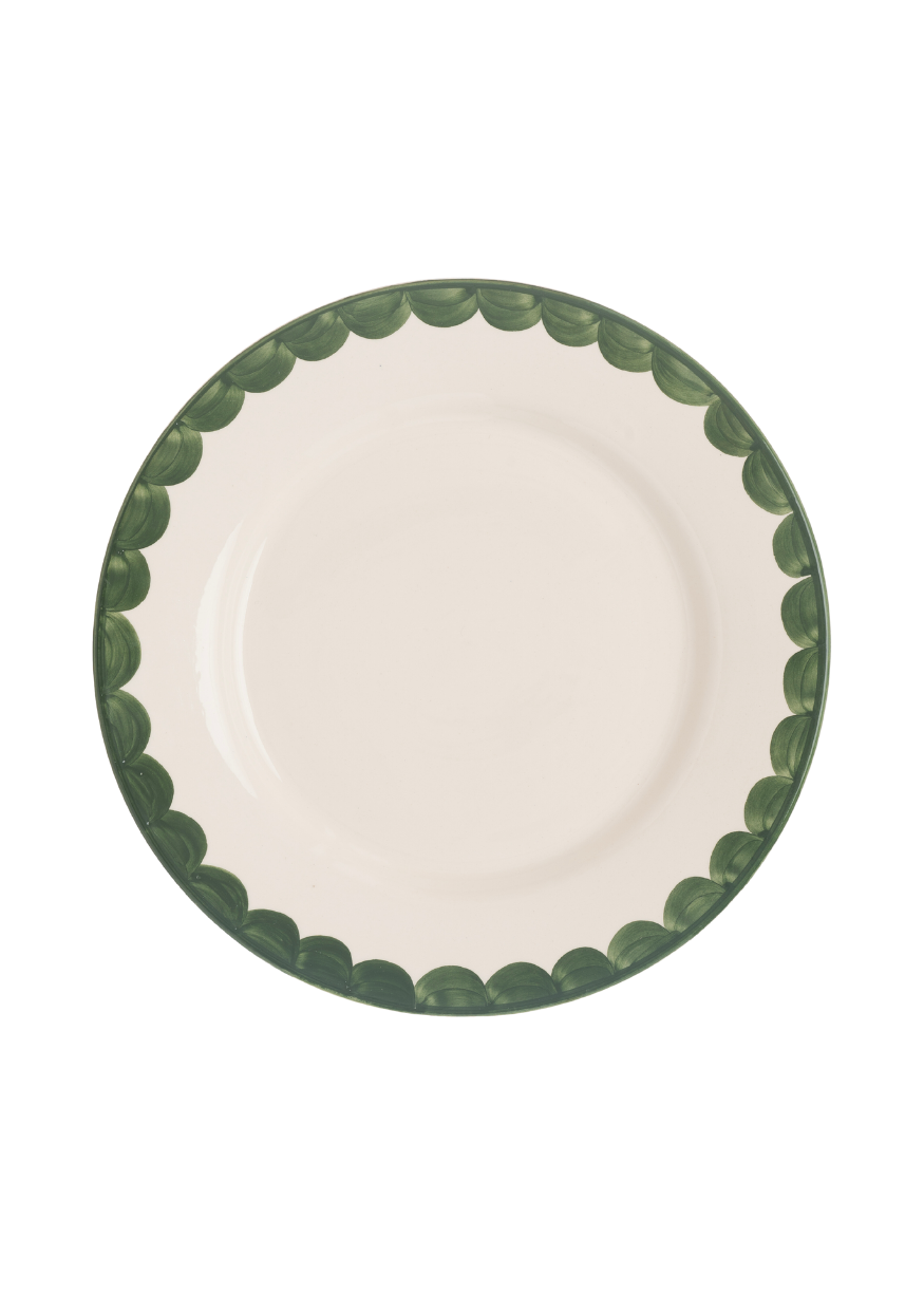 Green Scallop Dinner Plate