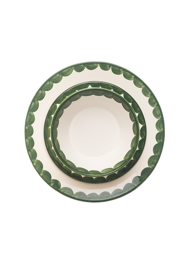 Green Scallop Bowl