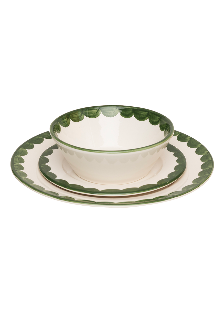 Green Scallop Bowl