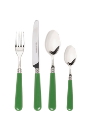 16-Piece Green Cutlery Set