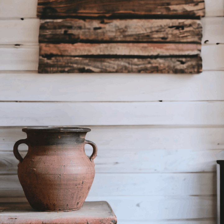 Handmade brown antique vase
