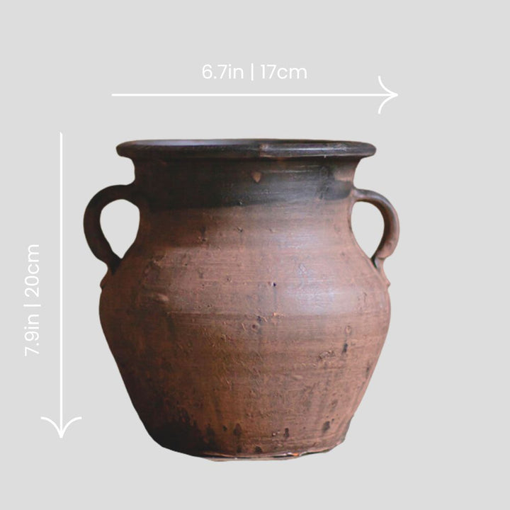 Handmade brown antique vase