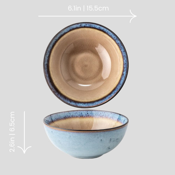 Handmade glazed two-toned bowl