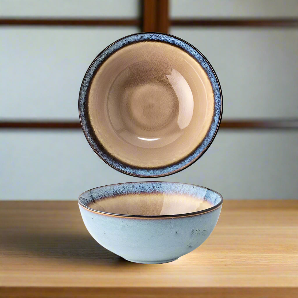 Handmade glazed two-toned bowl