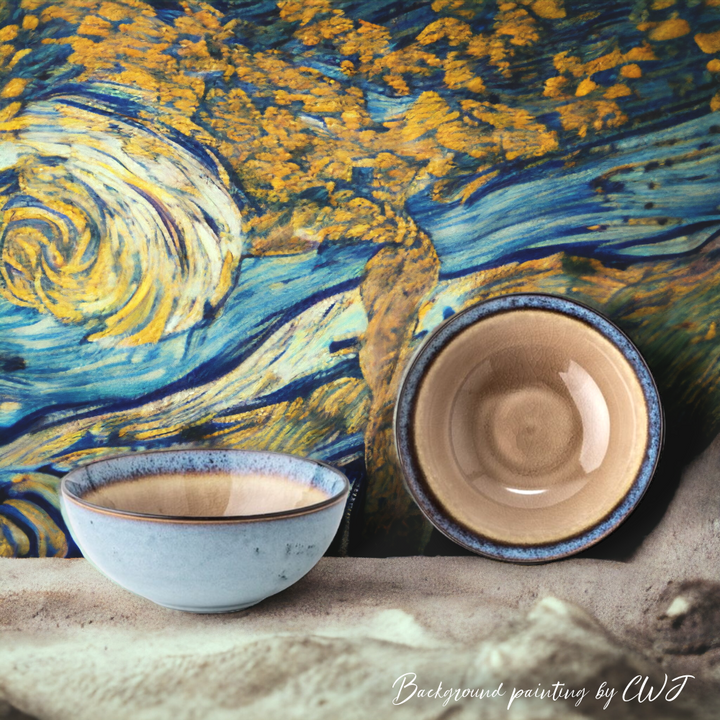 Handmade glazed two-toned bowl