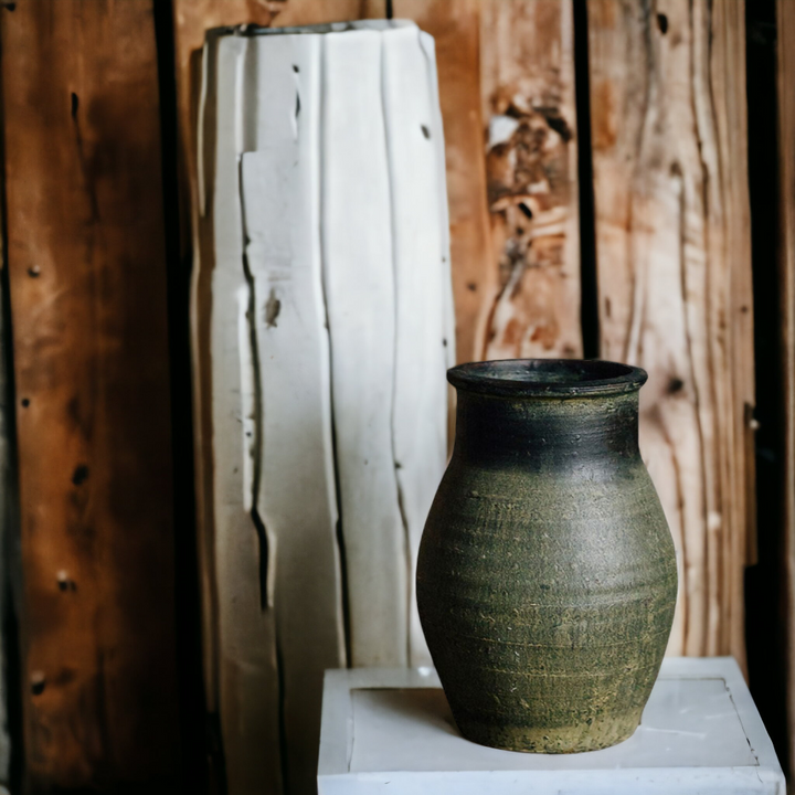 Handmade green antique vase