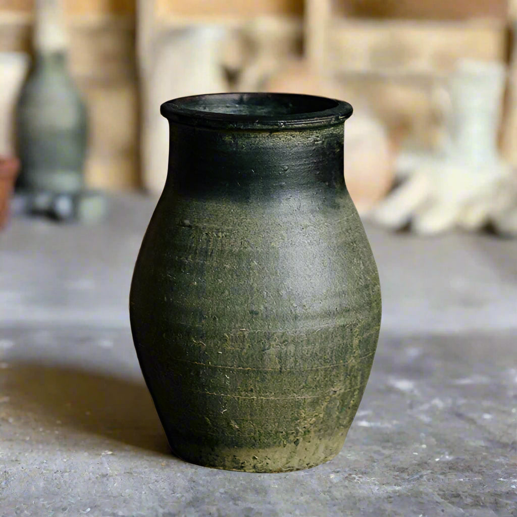 Handmade green antique vase