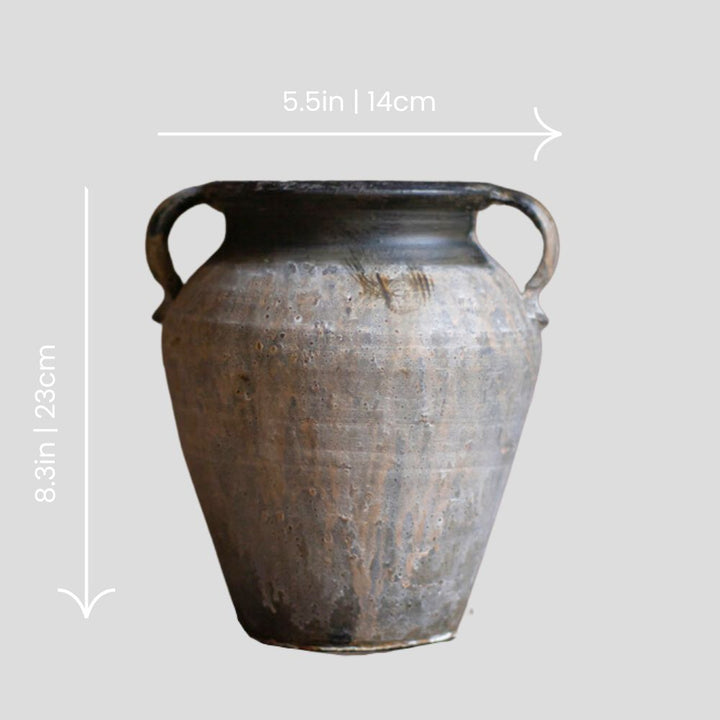 Handmade grey antique vase