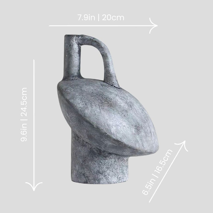 Handmade modern and abstract vase - grey
