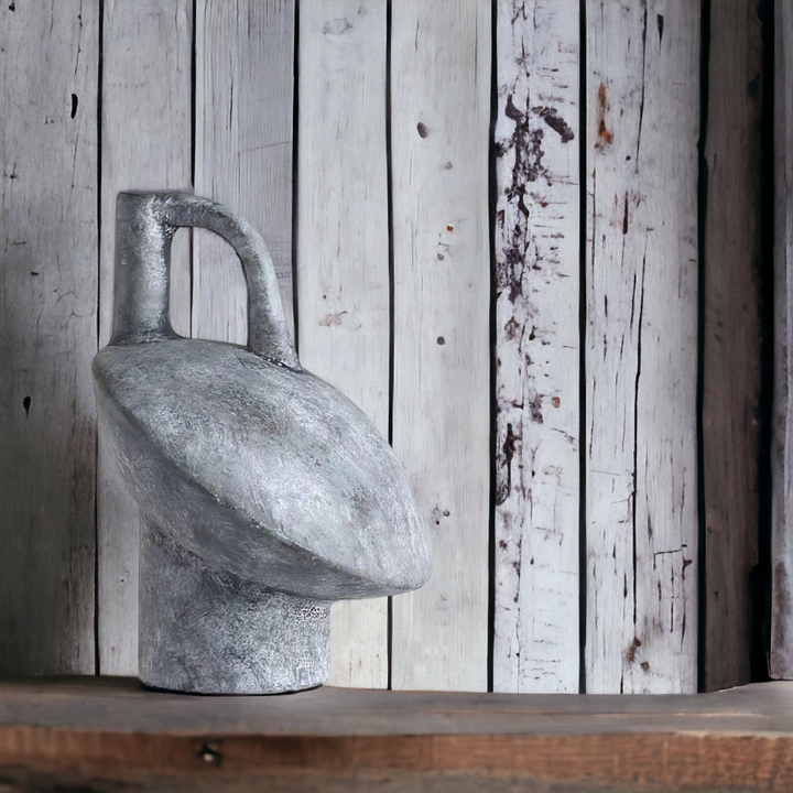 Handmade modern and abstract vase - grey