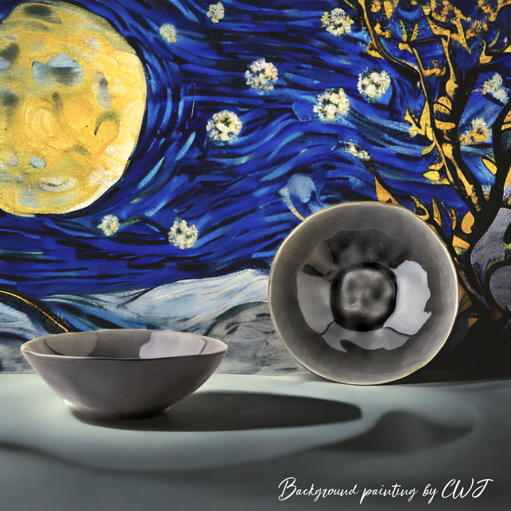 Handmade salad bowl - dark gray