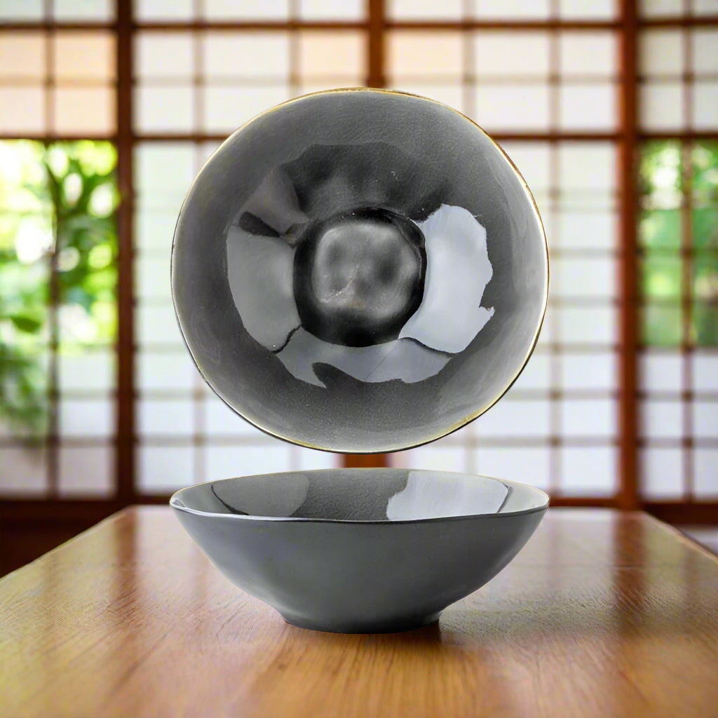 Handmade salad bowl - dark gray