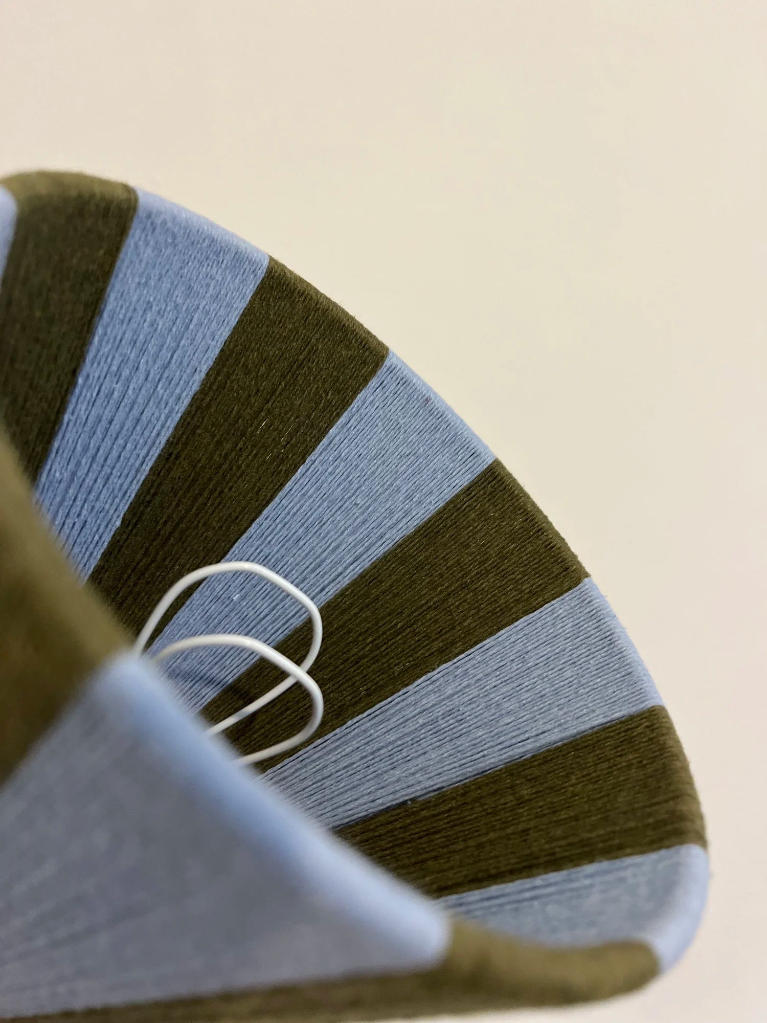 Sweet Pea | The Olive Green and Light Blue Stripe String Lampshade