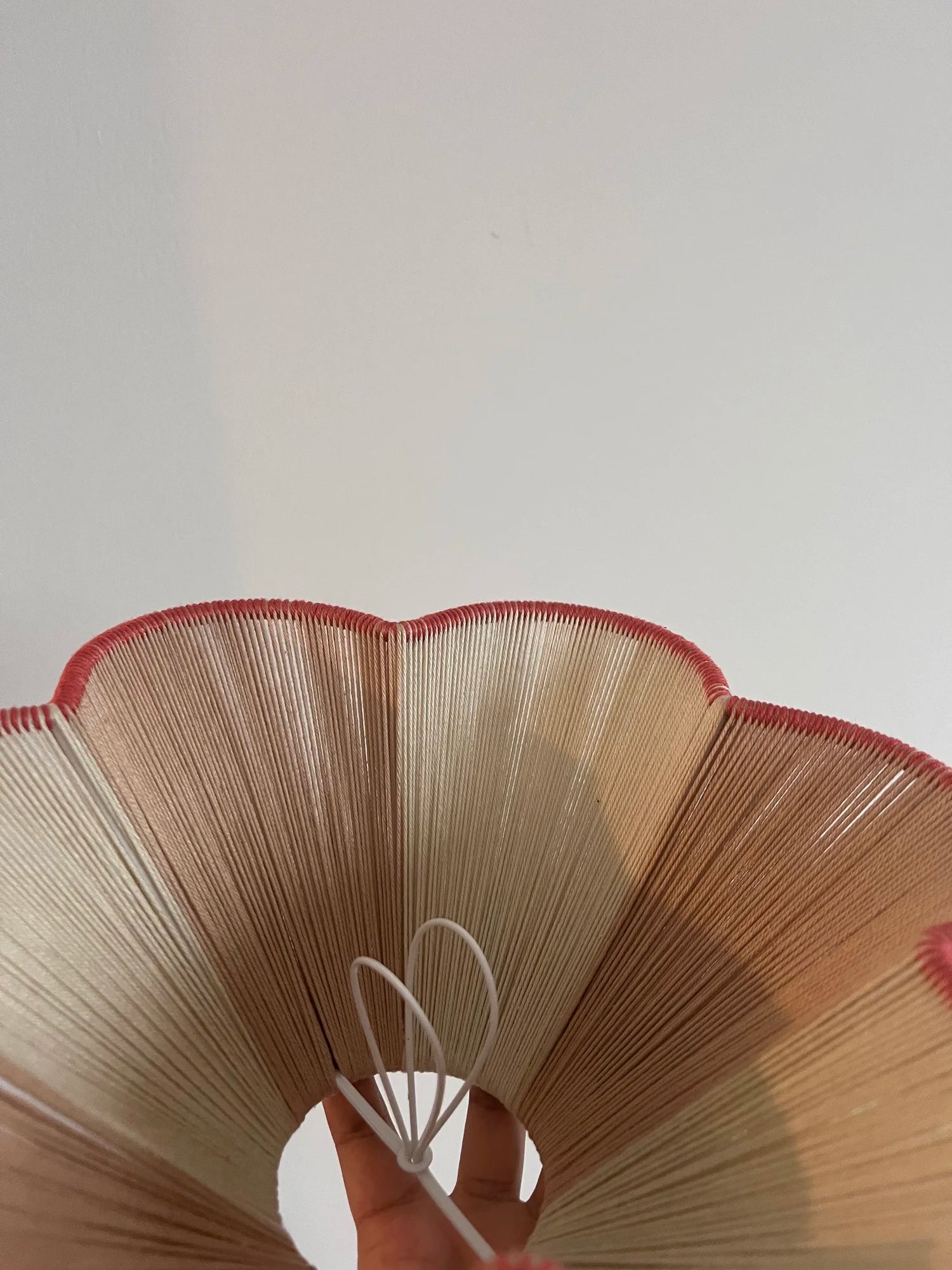 String Petal Flower Lampshade | Brick Red Trim