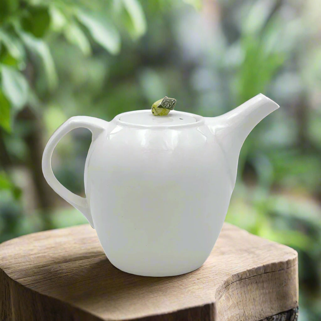 Cream Teapot with Lemon Finial