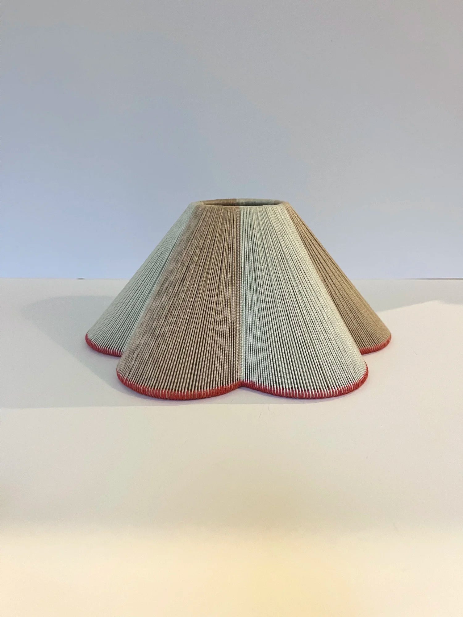 String Petal Flower Lampshade | Brick Red Trim