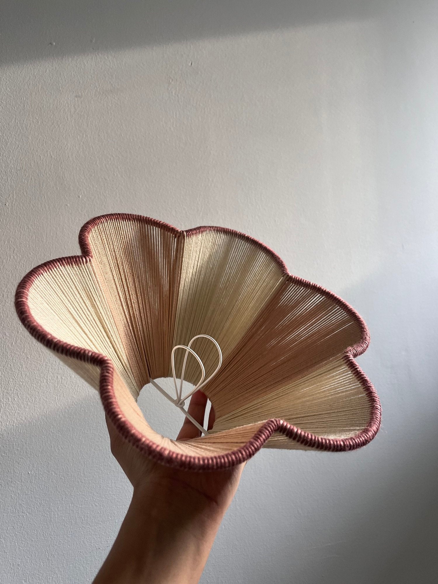 String Petal Flower Lampshade | Mocha Brown Trim
