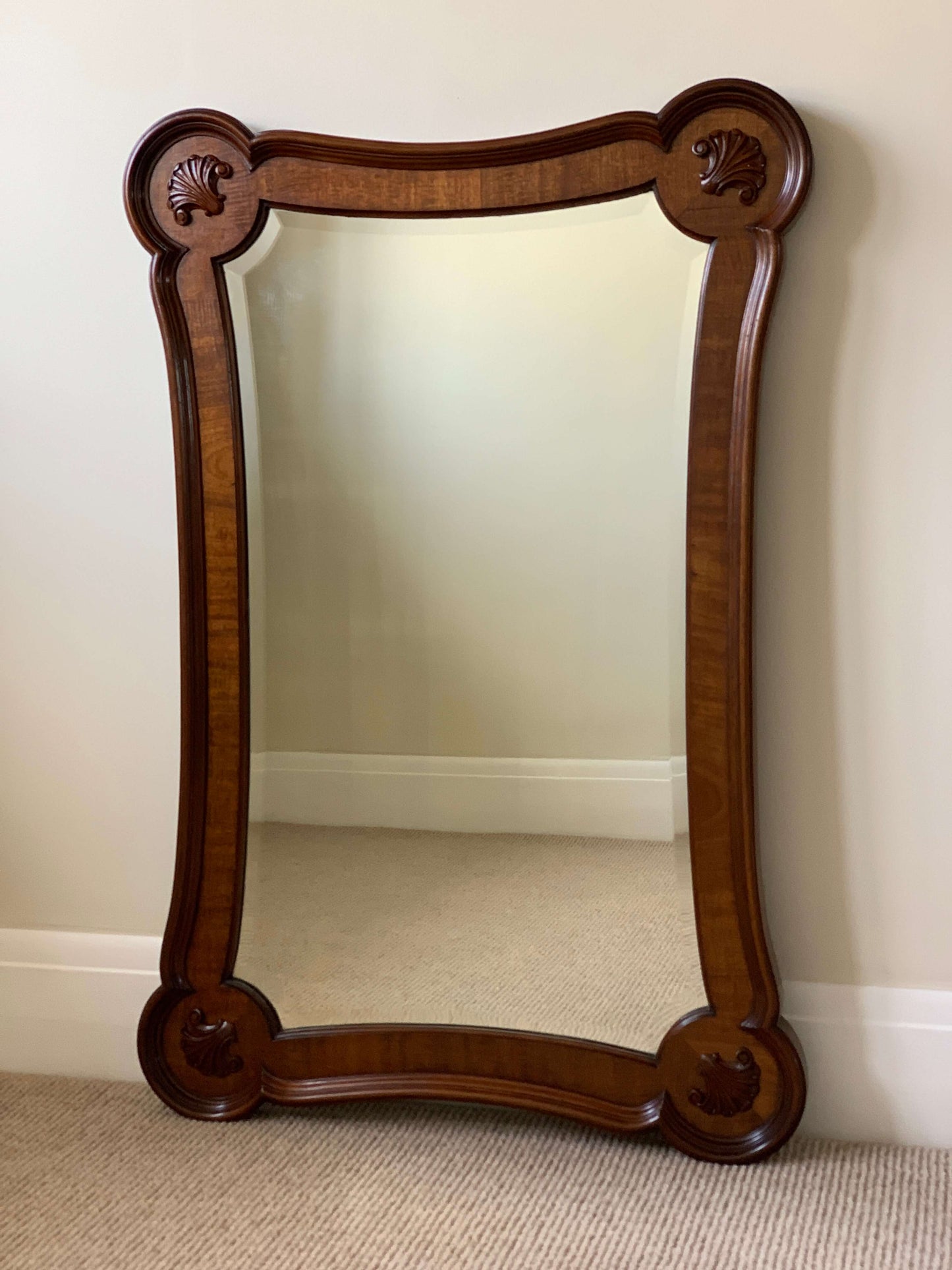 Antique mahogany bevelled mirror