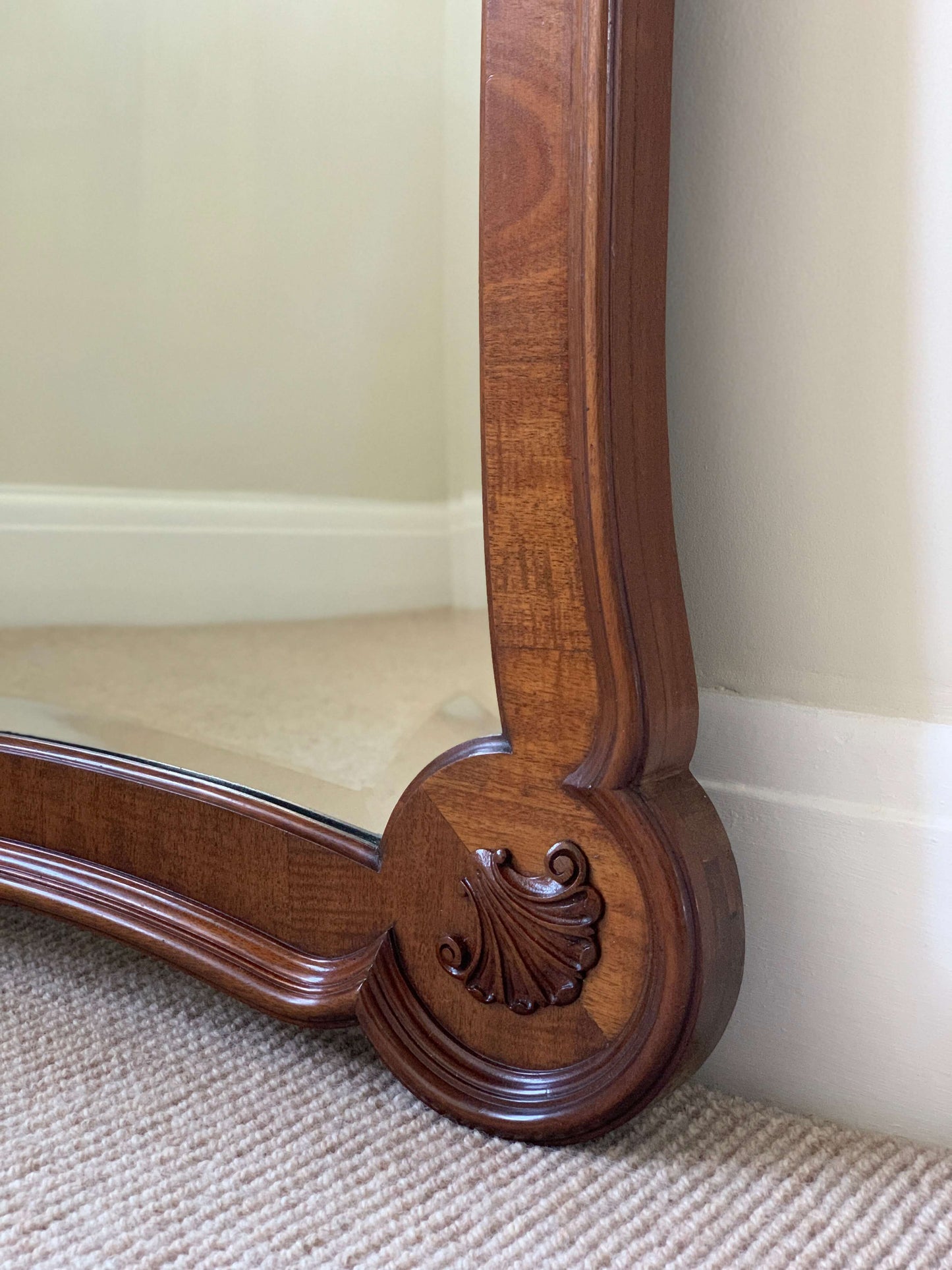 Antique mahogany bevelled mirror