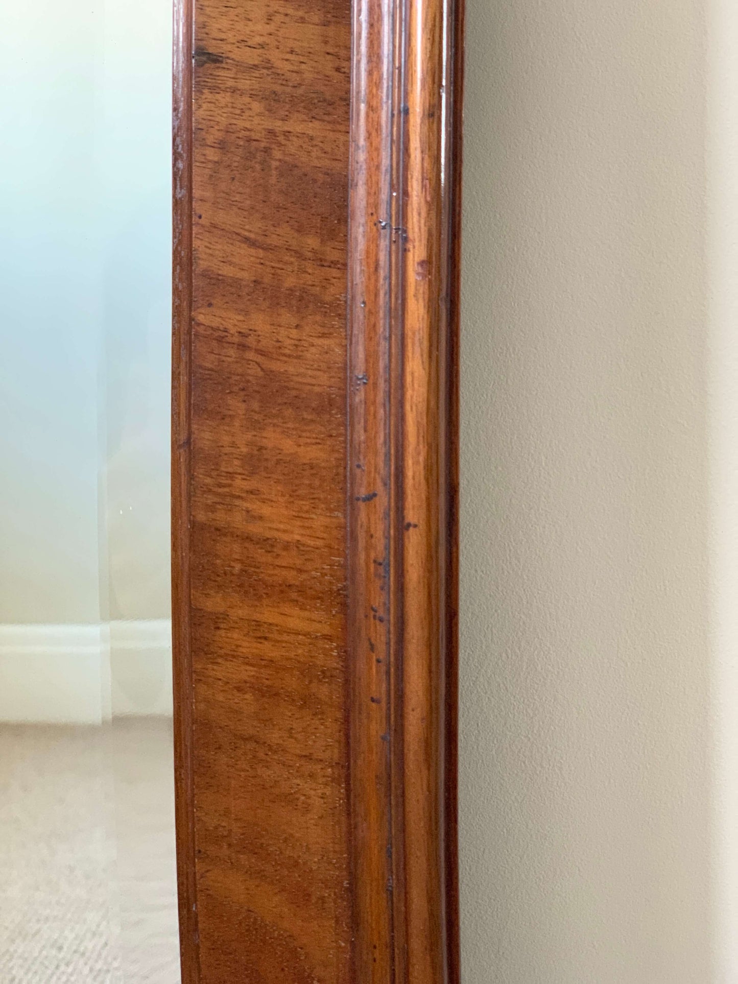 Antique mahogany bevelled mirror