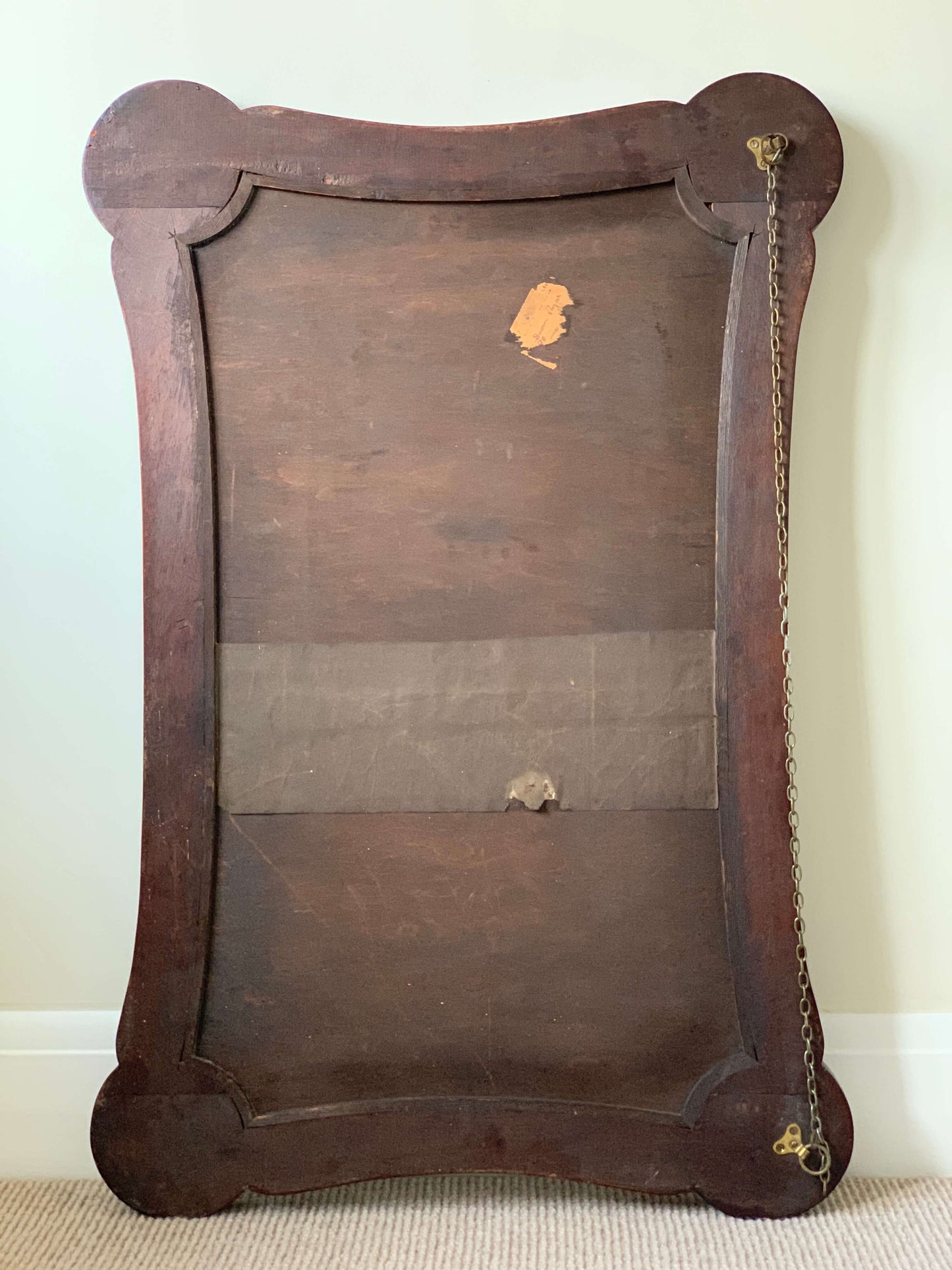 Antique mahogany bevelled mirror