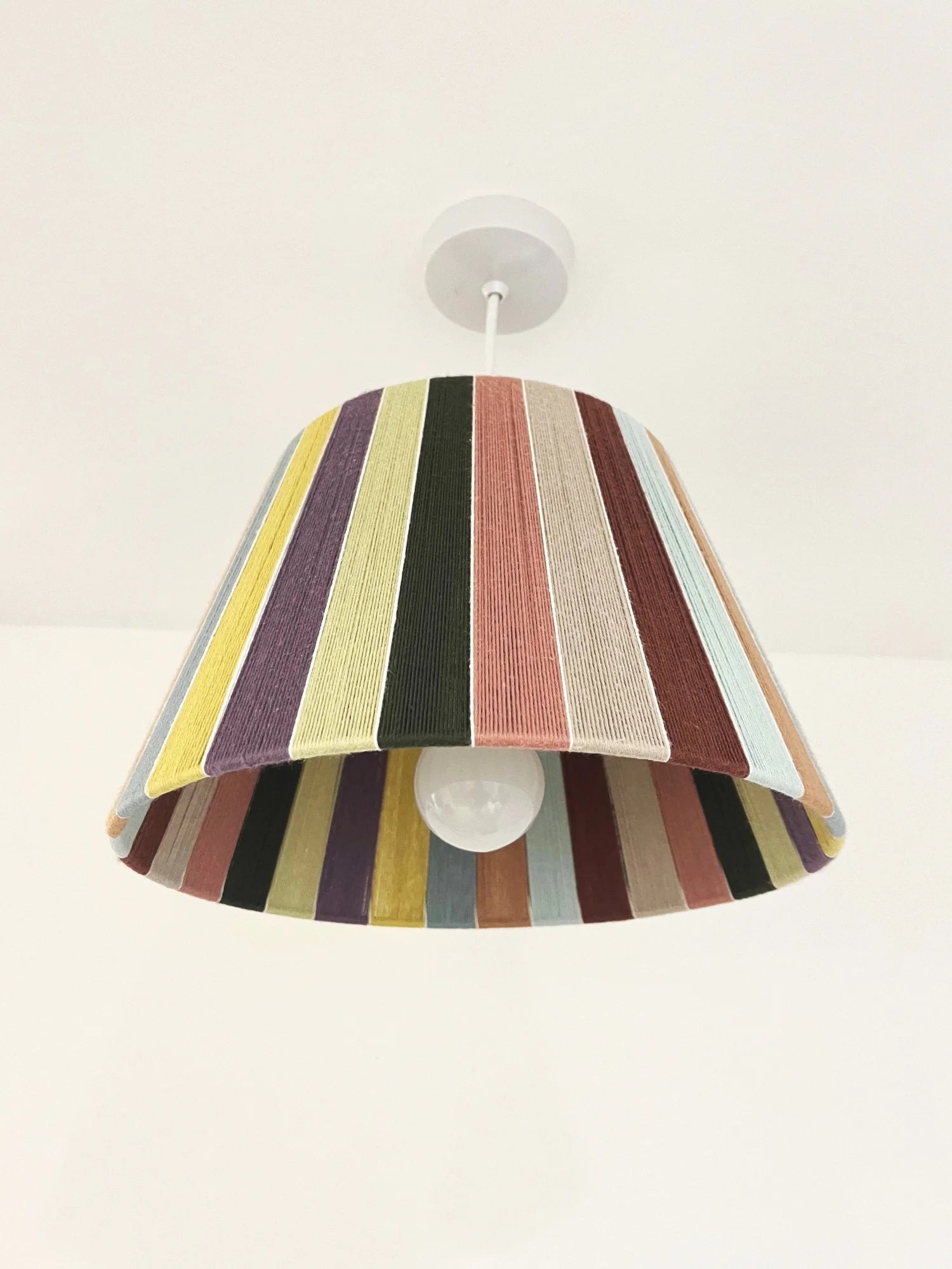 Rainbow Haze | Modern Rainbow Stripe Organic Lampshade