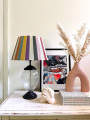 Rainbow Haze | Modern Rainbow Stripe Organic Lampshade