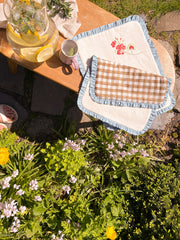 Geranium and gingham placemat