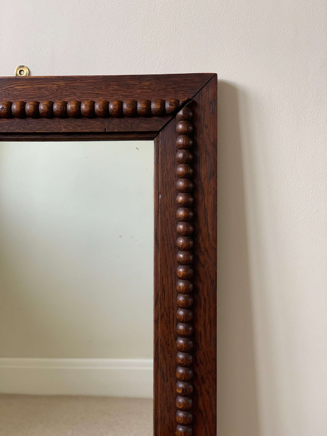 Antique rectangular bobbin mirror