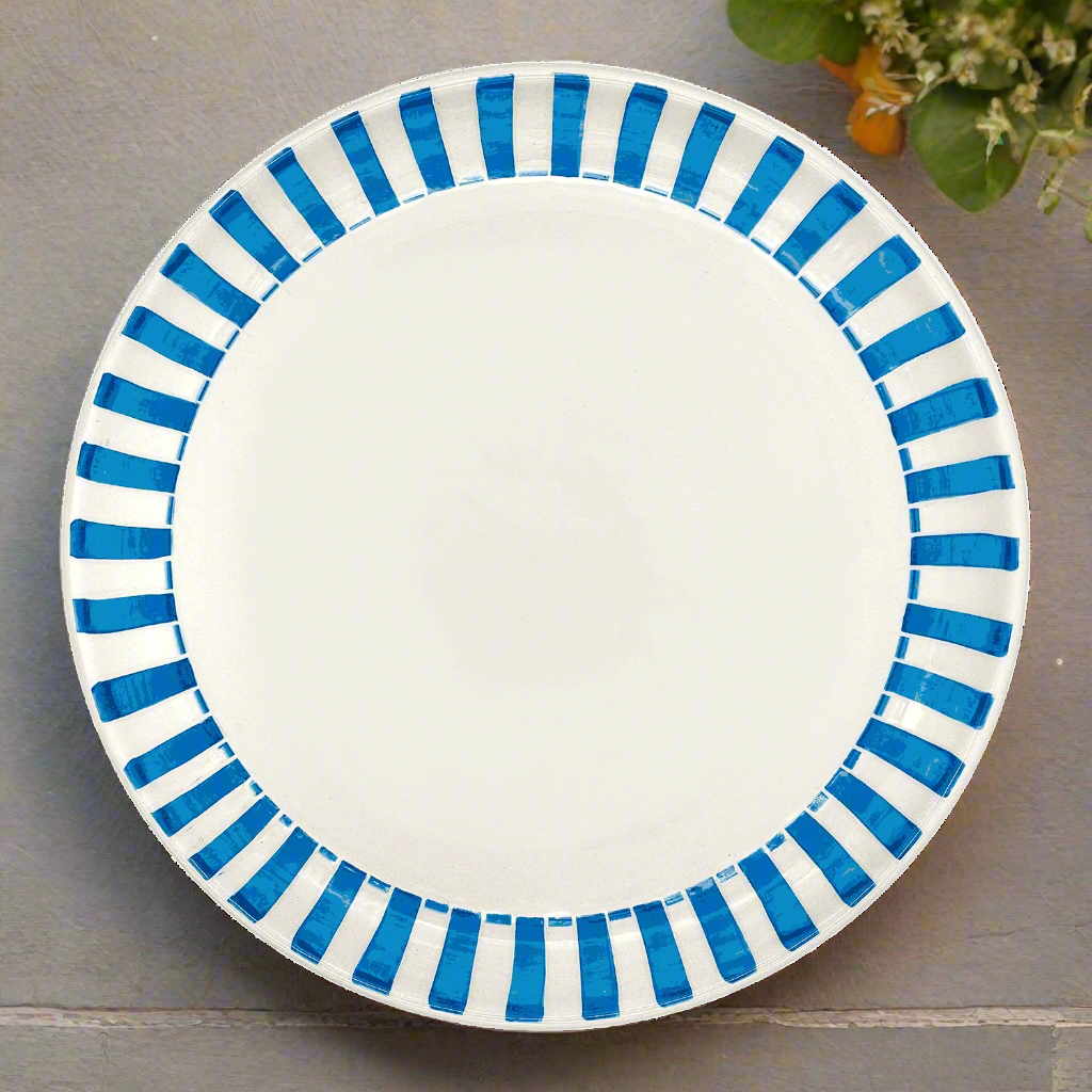 Light Blue Stripes Charger Plate